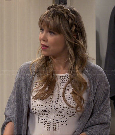 Kristin's white studded top on Last Man Standing