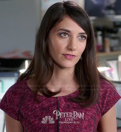 Maureen's pink piped dress on State of Affairs