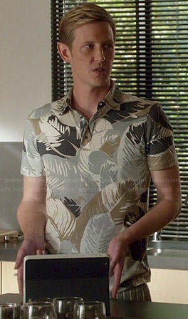Nolan's leaf printed polo shirt on Revenge