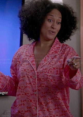Rainbow's pink printed pajamas on Black-ish