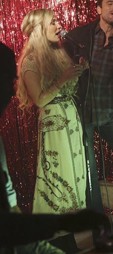 Scarlett's white floral embroidered maxi dress on Nashville