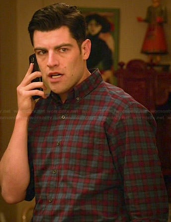 Schmidt's blue and red checked shirt on New Girl