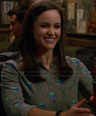 Amy's grey leaf printed blouse on Brooklyn Nine-Nine