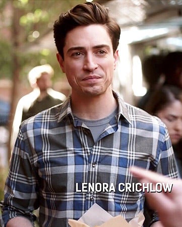 Andy's blue and grey plaid shirt on A to Z