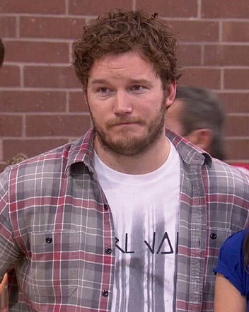 Andy's grey checked shirt on Parks and Recreation