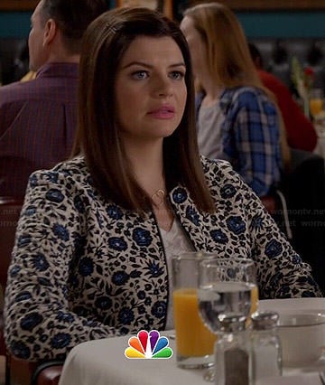 Annie's floral bomber jacket on Marry Me