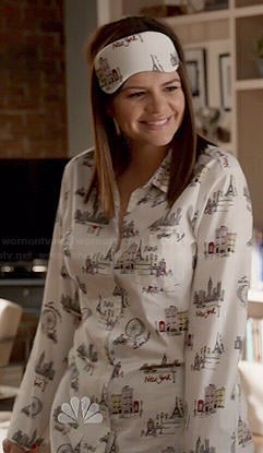 Annie's cities print pajamas on Marry Me