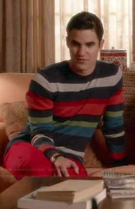 Blaine's multi-colored stripe sweater on Glee