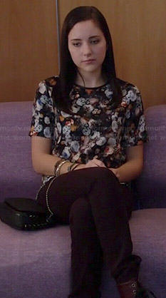 Brenna's floral top on Chasing Life