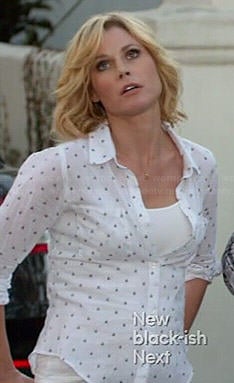 Claire's white dotted shirt on Modern Family