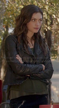 Hayley's black leather jacket on The Originals