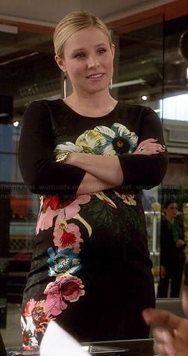 Jeannie's black floral dress on House of Lies