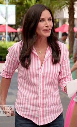 Jules's pink candy striped shirt on Cougar Town