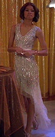 KC's white sequinned asymmetric dress on KC Undercover
