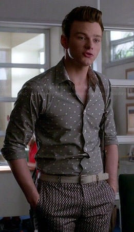 Kurt's grey polka dot shirt on Glee