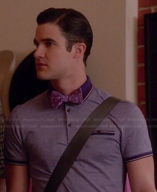 Blaine's purple polo shirt on Glee