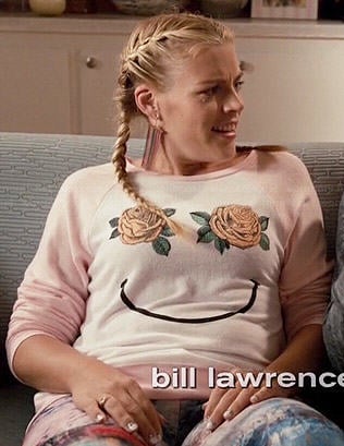 Laurie's floral smiley face sweatshirt on Cougar Town