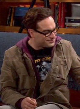Leonard's 'Will Fix Computer For Brains' shirt on The Big Bang Theory