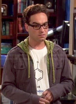 Leonard's paradox molecule shirt on The Big Bang Theory