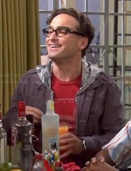 Leonard's red periodic table shirt on The Big Bang Theory