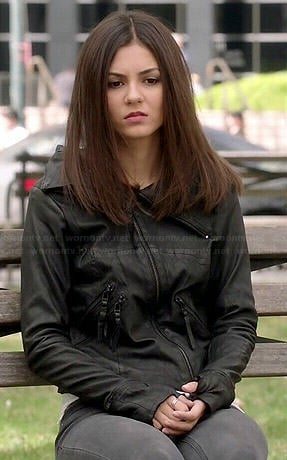 Lindy's gloved leather jacket on Eye Candy
