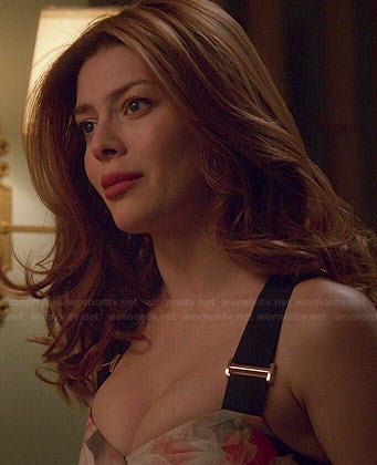 Louise's floral dress with black straps on Revenge