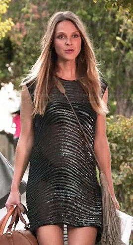 Phoebe's sheer beaded dress on Girlfriends Guide to Divorce