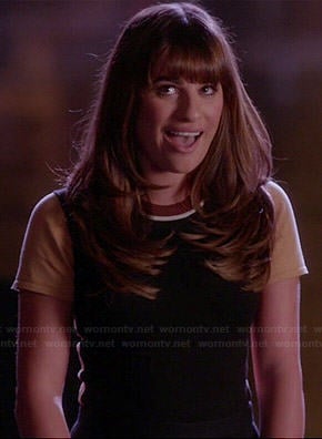 Rachel's colorblock top on Glee