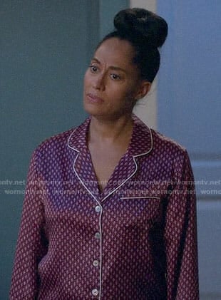 Rainbow's purple cross printed pajamas on Black-ish
