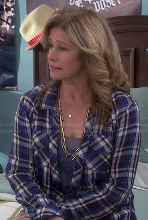 Vanessa's blue plaid shirt on Last Man Standing