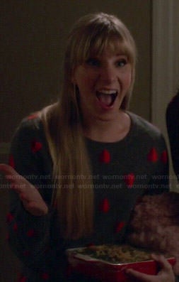 Brittany's grey heart print sweater on Glee
