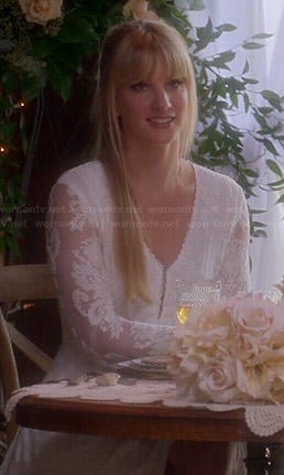 Brittany's white lace long sleeved dress on Glee