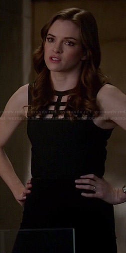 Caitlin's black cutout crop top on The Flash