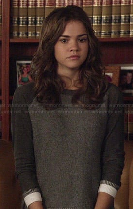 Callie's grey sweater with white trim on The Fosters