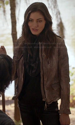 Hayley's grey leather jacket on The Originals