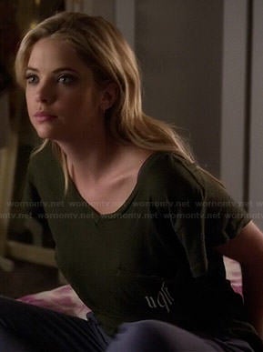 Hanna's green 'ugh' tee on Pretty Little Liars