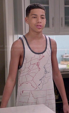 Junior's map print tank top on Black-ish