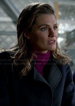 Kate's navy plaid coat on Castle