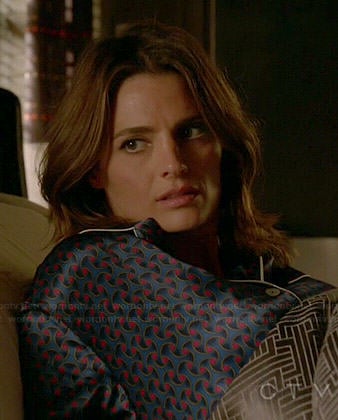 Kate's printed pajamas on Castle