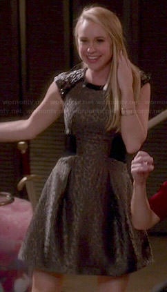 Kitty's metallic leopard textured dress on Glee