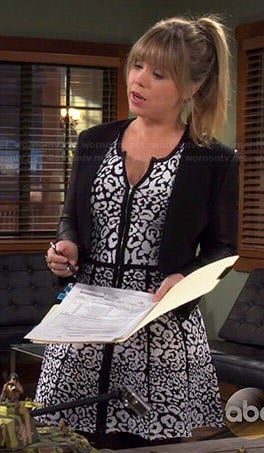 Kristin's black and white leopard print dress on Last Man Standing