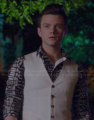Kurt's black and white printed shirt on Glee