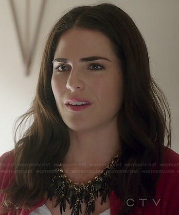 Laurel's spiked necklace on How to Get Away with Murder
