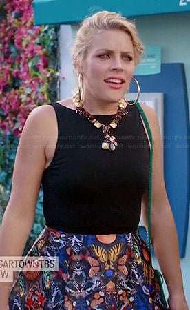 Laurie's dress with butterfly printed skirt on Cougar Town