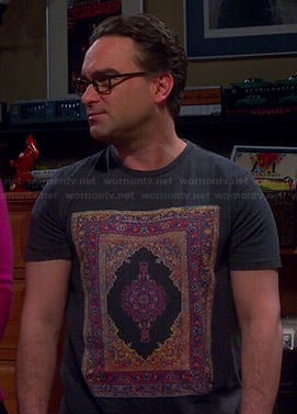 Leonard's carpet graphic tee on The Big Bang Theory