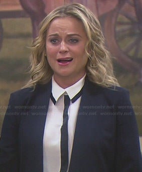 Leslie's white shirt with black trim on Parks and Recreation