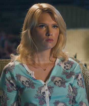 Magnolia's skull print pajamas on Hart of Dixie