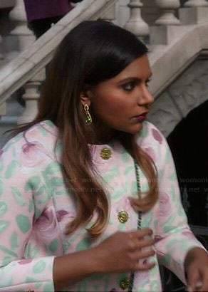 Mindy's pastel floral coat on The Mindy Project