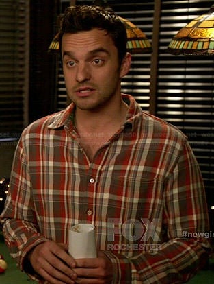 Nick's orange plaid shirt on New Girl
