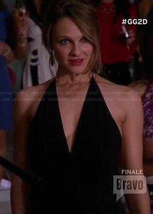 Phoebe's black halter neck jumpsuit on Girlfriends Guide to Divorce